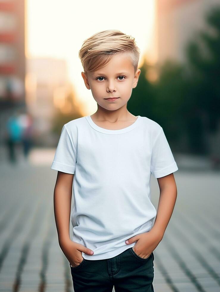 branco bebê camiseta livre foto ai gerado