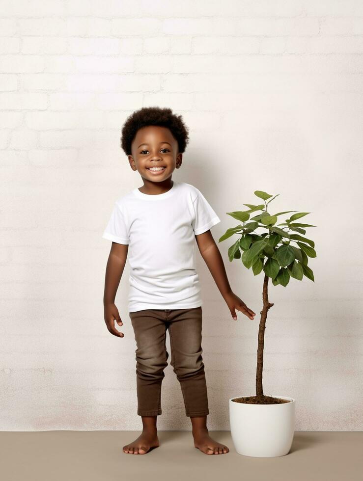 branco em branco bebê camiseta ai gerado foto