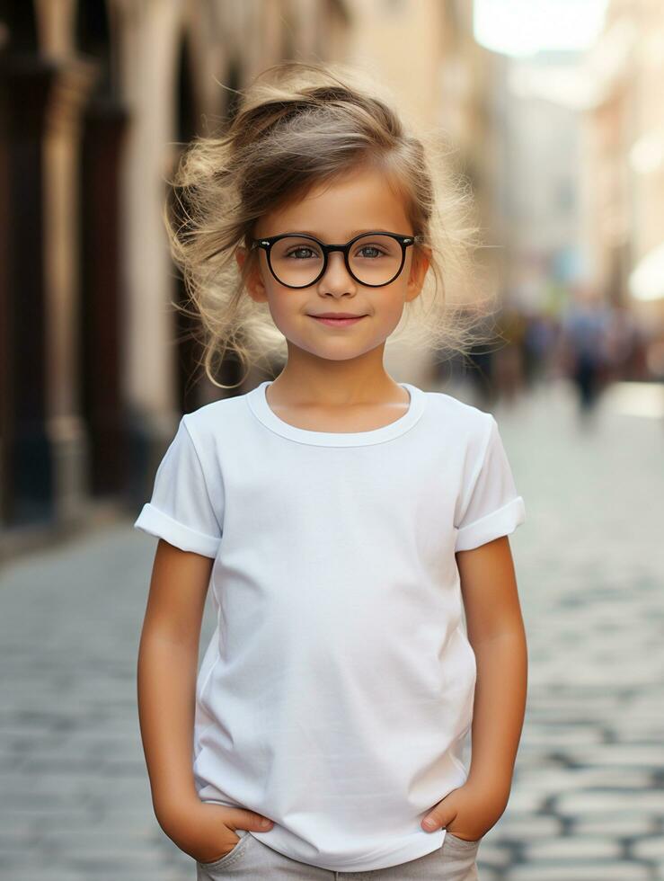 branco em branco camiseta foto ai gerado