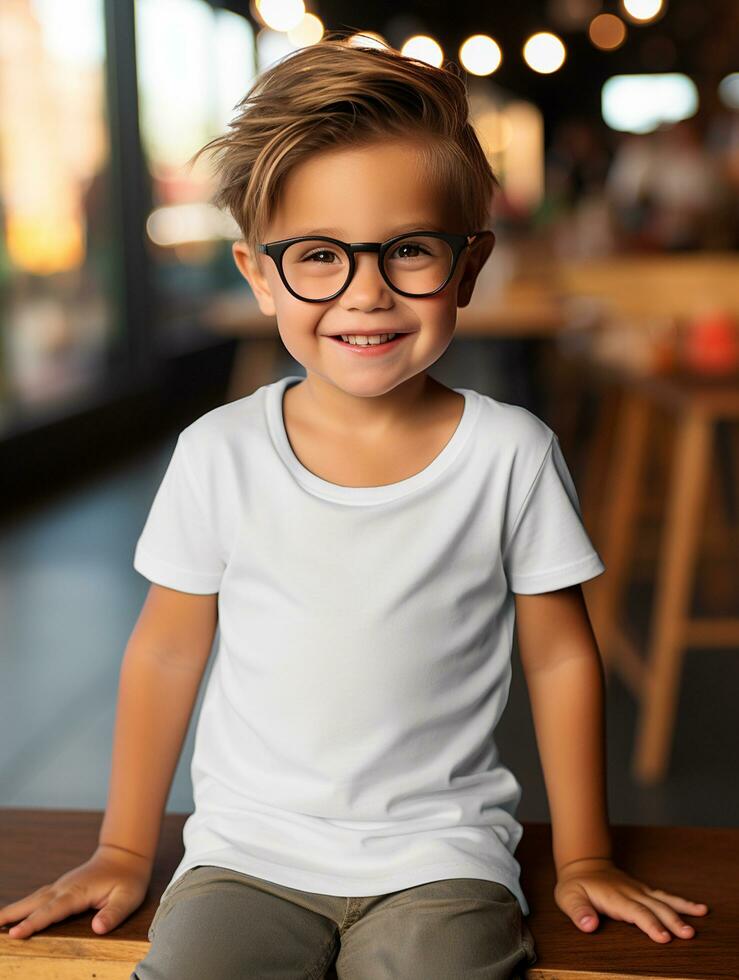 branco em branco camiseta foto ai gerado