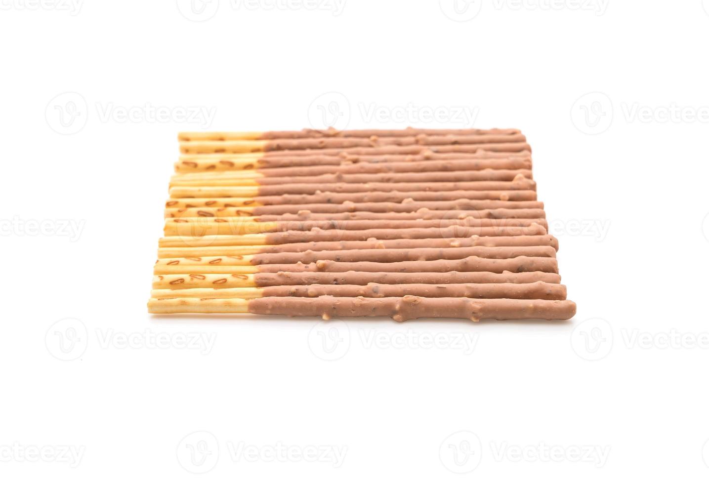 palito de biscoito com sabor de amêndoa no fundo branco foto