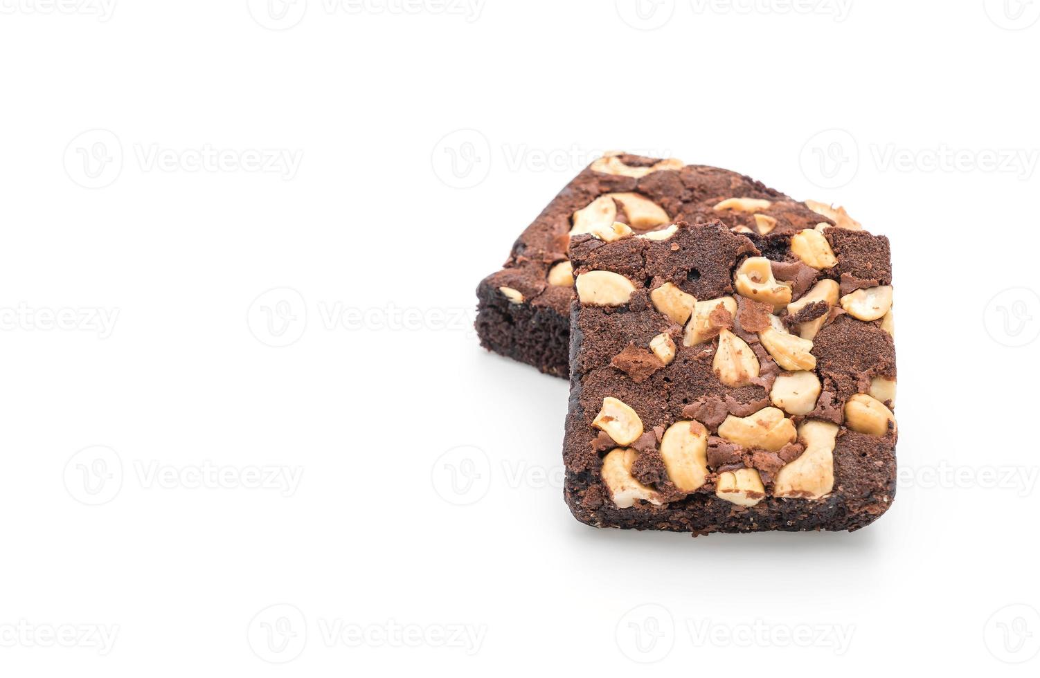 brownies de chocolate em fundo branco foto