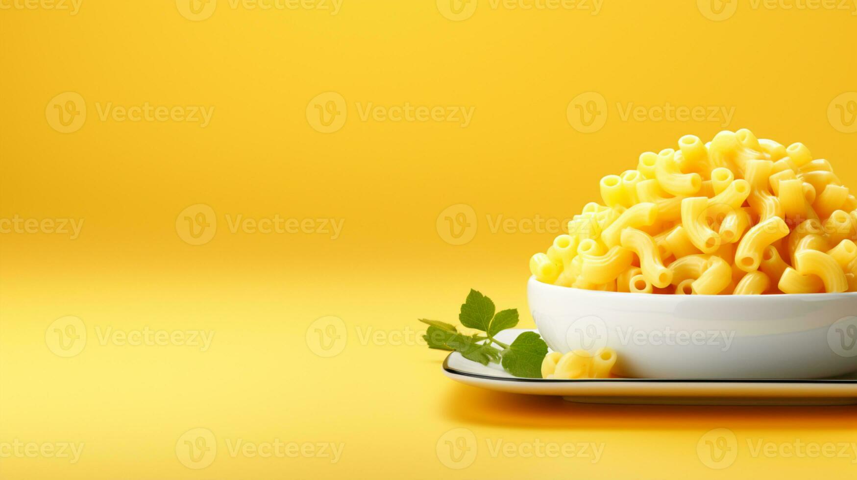 uma vapor prato do quente clássico cozido caseiro Mac e queijo, perfeitamente cozinhou, ai generativo foto