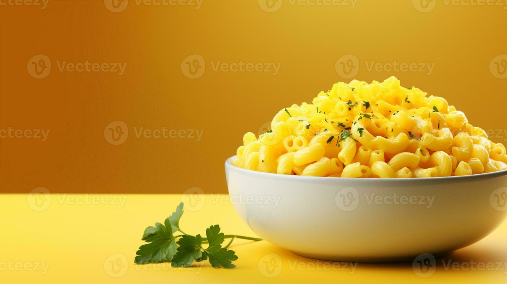 uma vapor prato do quente clássico cozido caseiro Mac e queijo, perfeitamente cozinhou, ai generativo foto