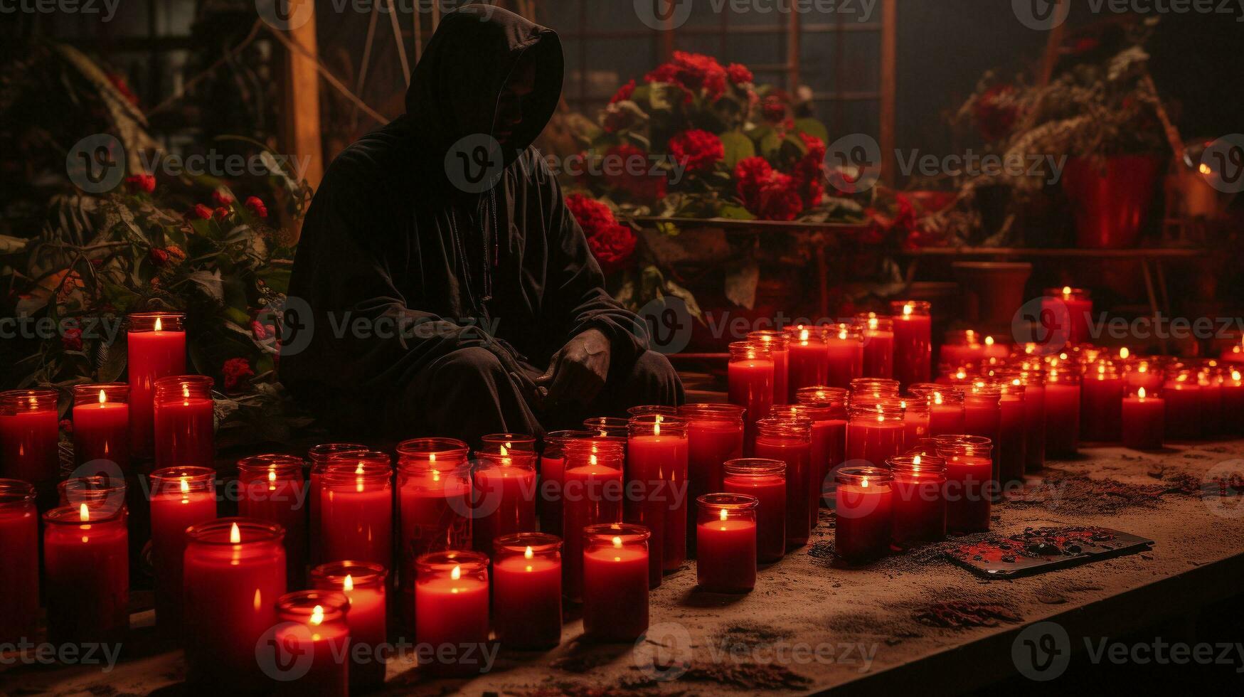 generativo ai, culto do sombras revelação Sombrio rituais foto