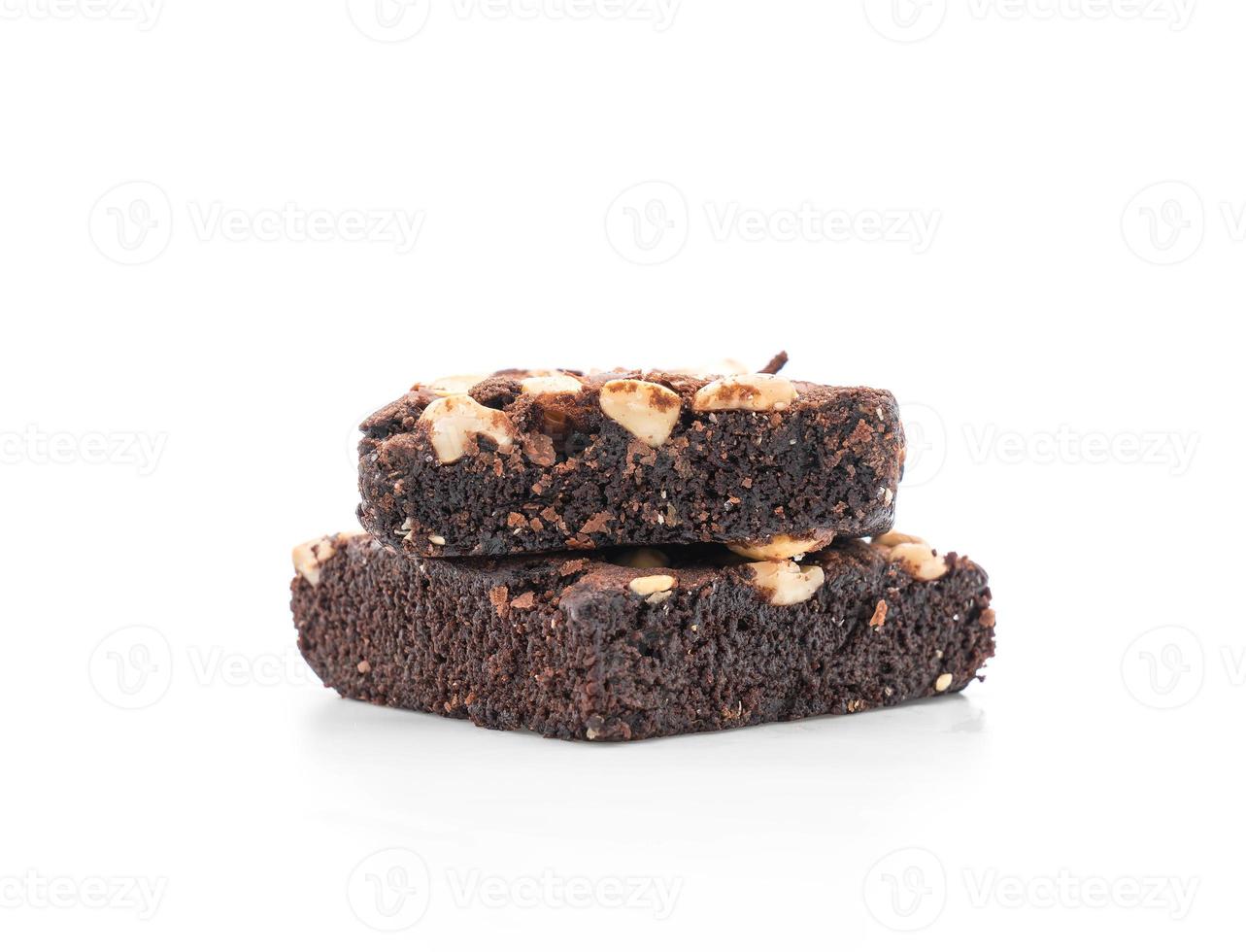 brownies de chocolate em fundo branco foto