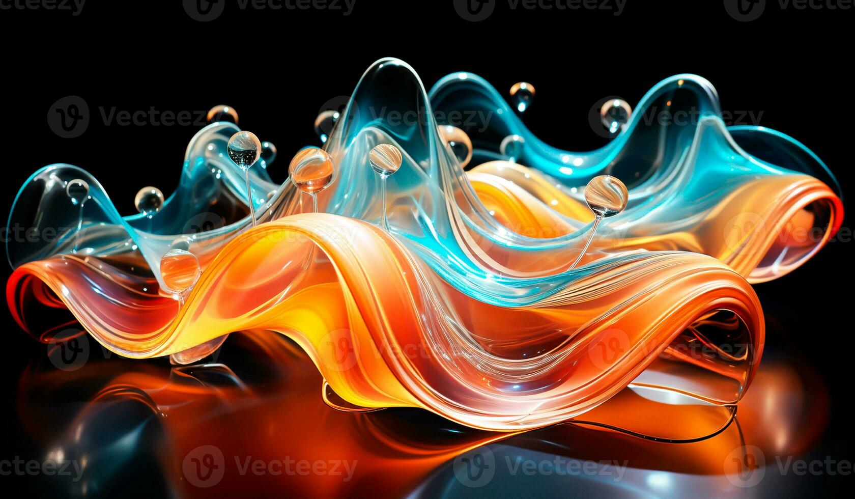abstrato colorida ondas fundo. ai gerado foto