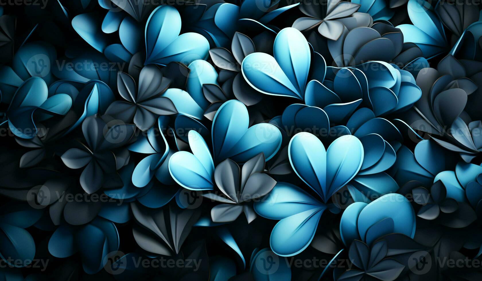 abstrato fundo com azul flores ai gerado foto