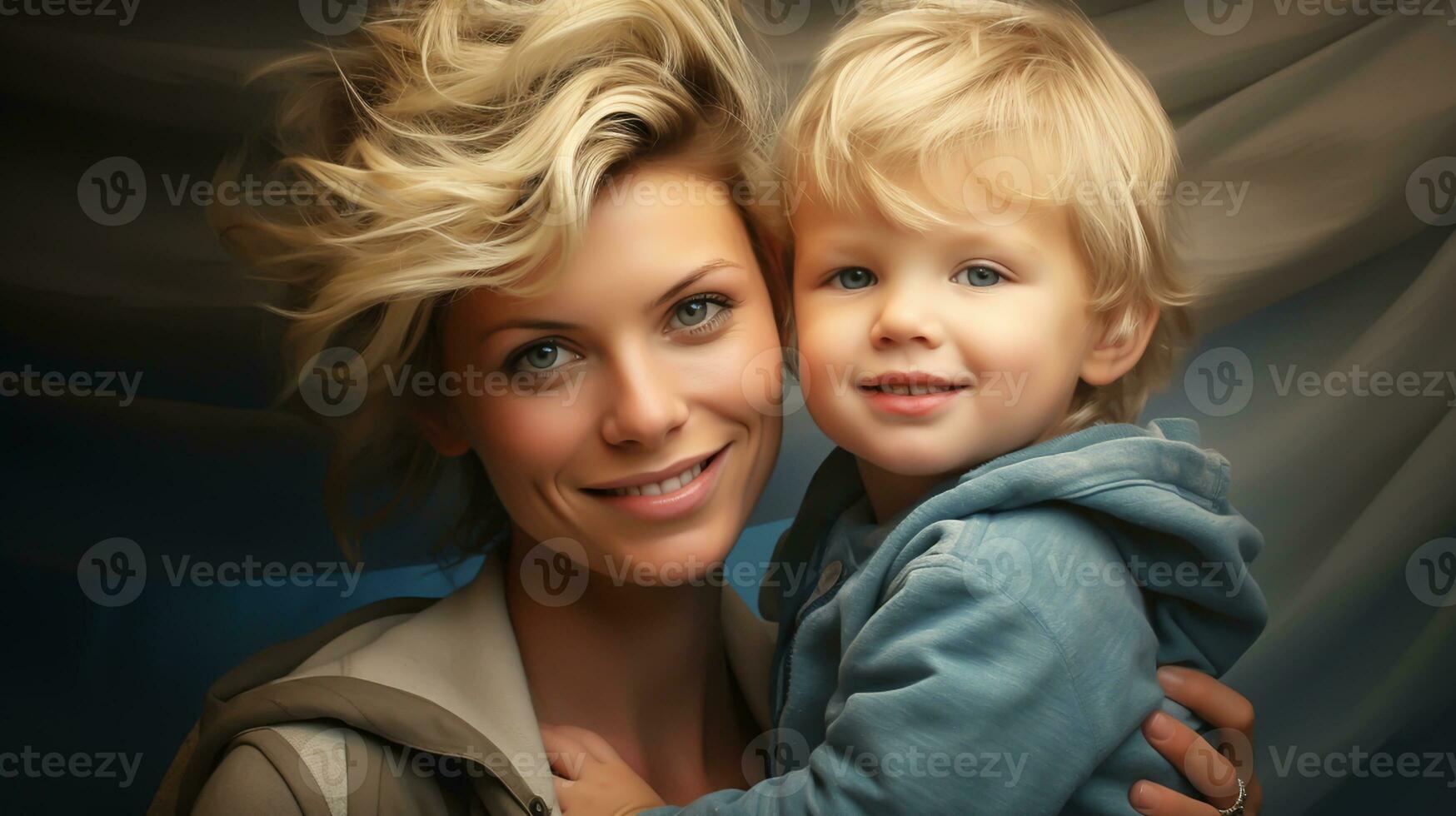 a ternura do uma criança dentro dele mãe braços. mãe dia tempo. ai gerado foto