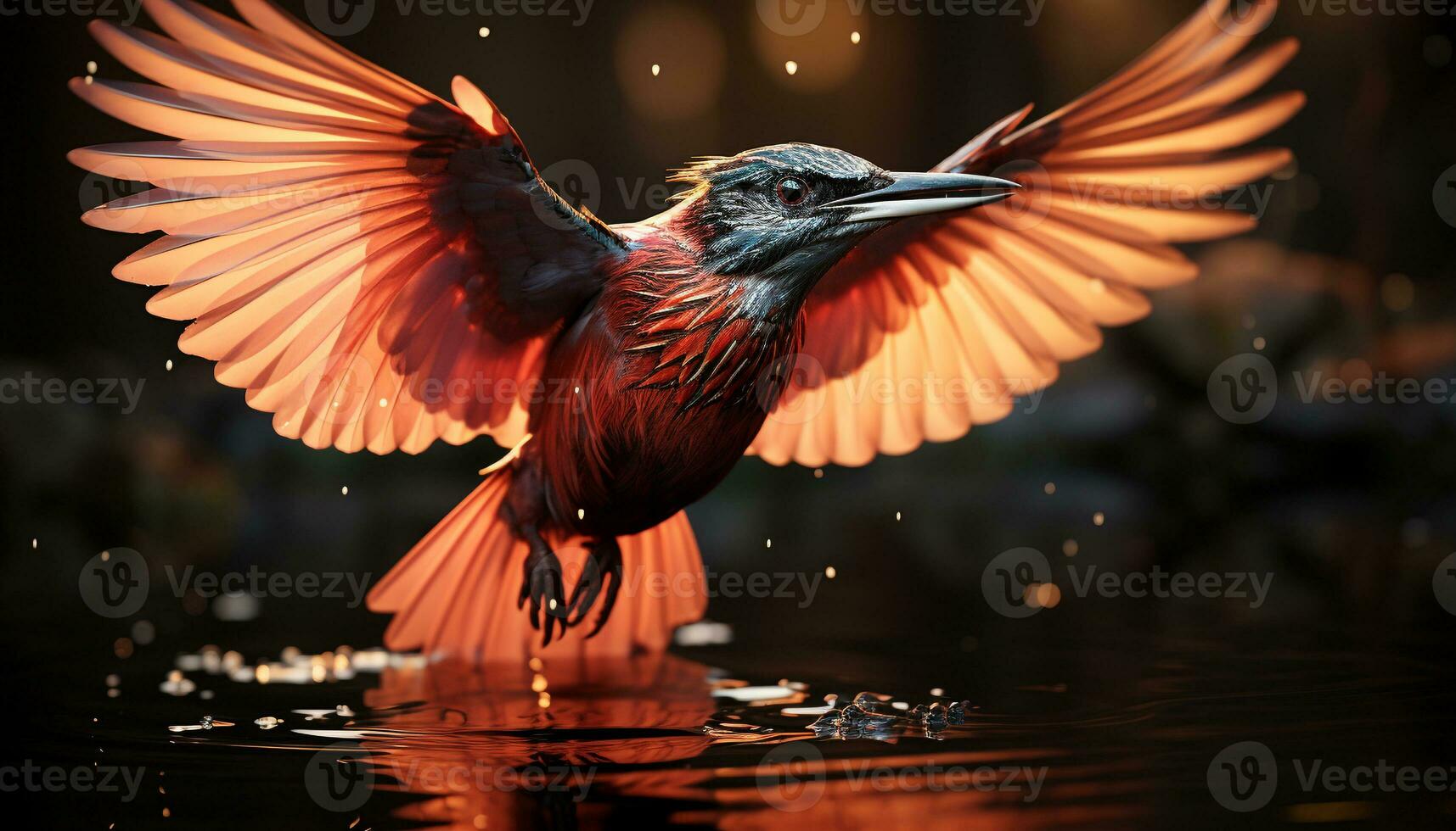 pássaro assistindo revela a beleza do animais dentro seus natural habitat gerado de ai foto