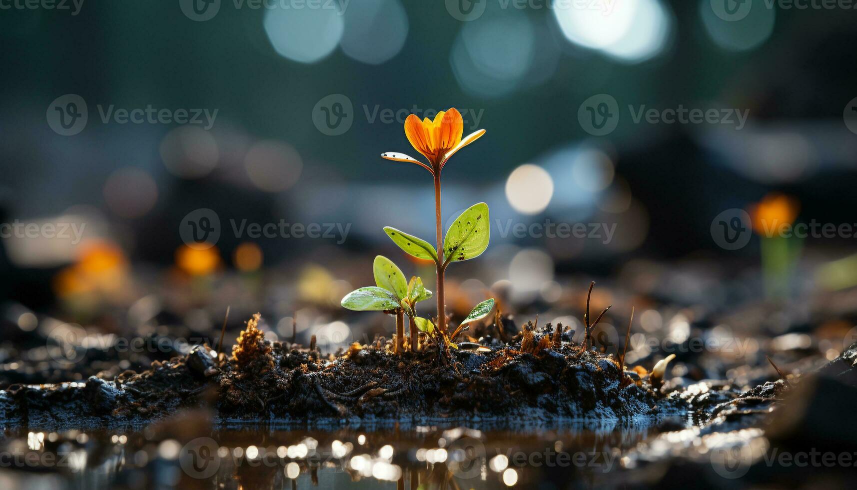 frescor e vitalidade flor dentro natureza verde, orgânico, generativo beleza gerado de ai foto