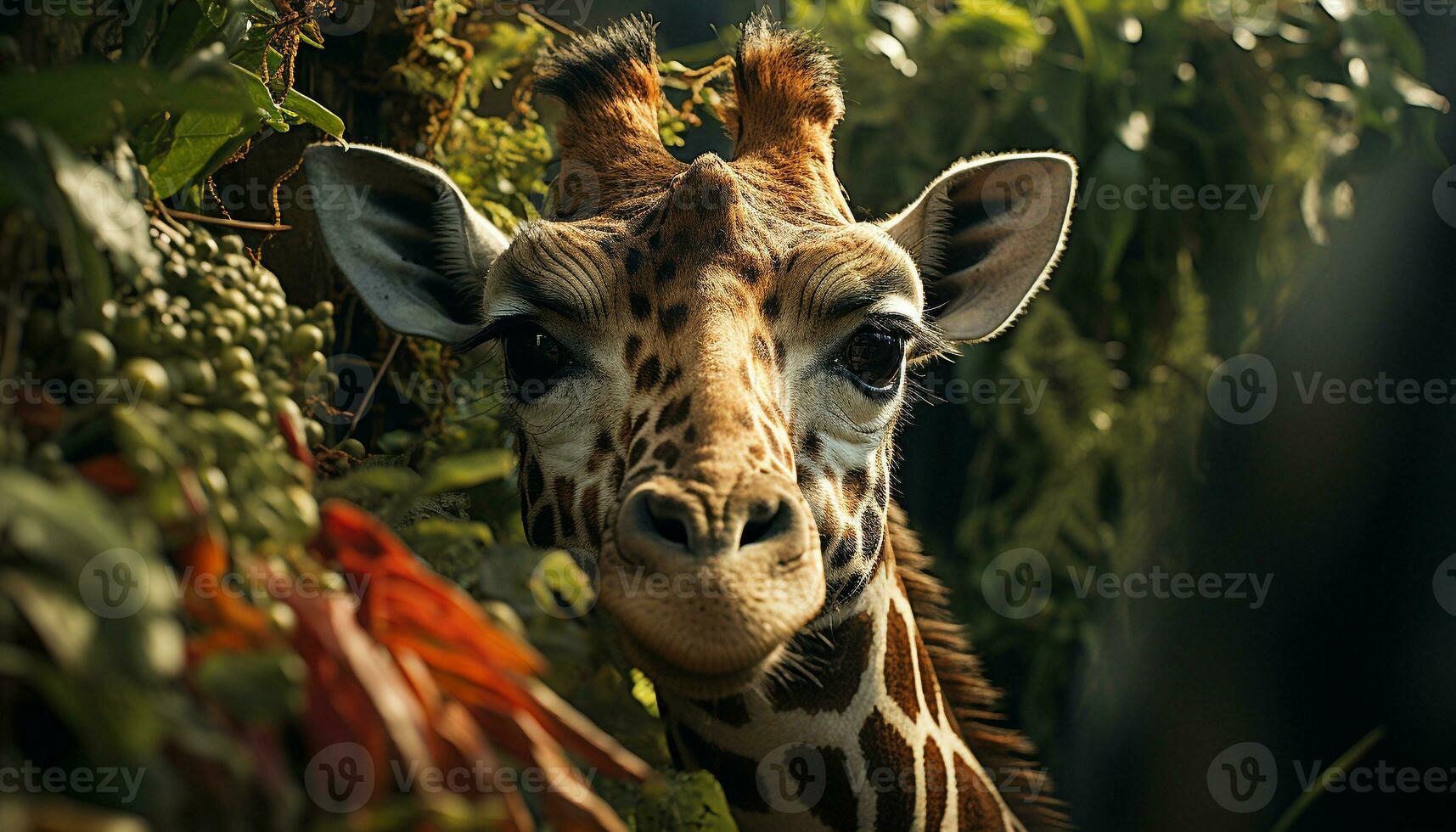 girafa, mamífero, natureza elegância, listrado beleza dentro animais selvagens reserva gerado de ai foto