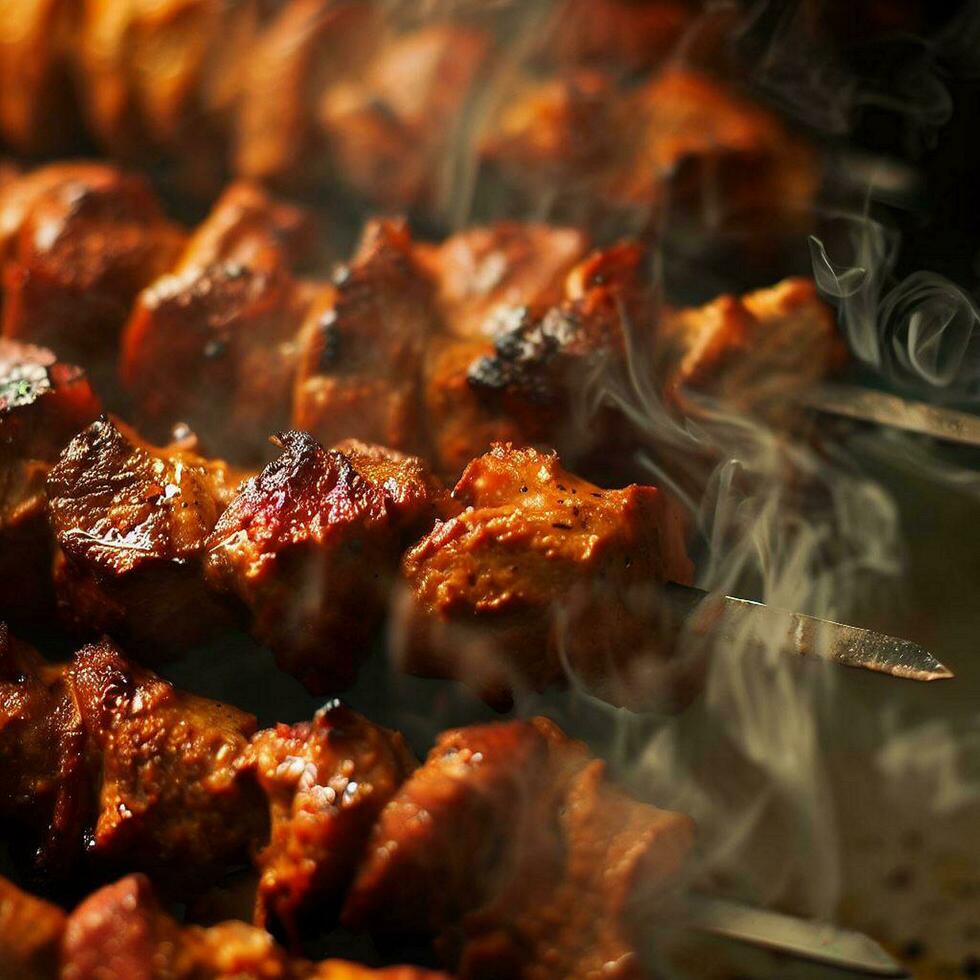 delicioso quente picante shish Kebab generativo ai foto