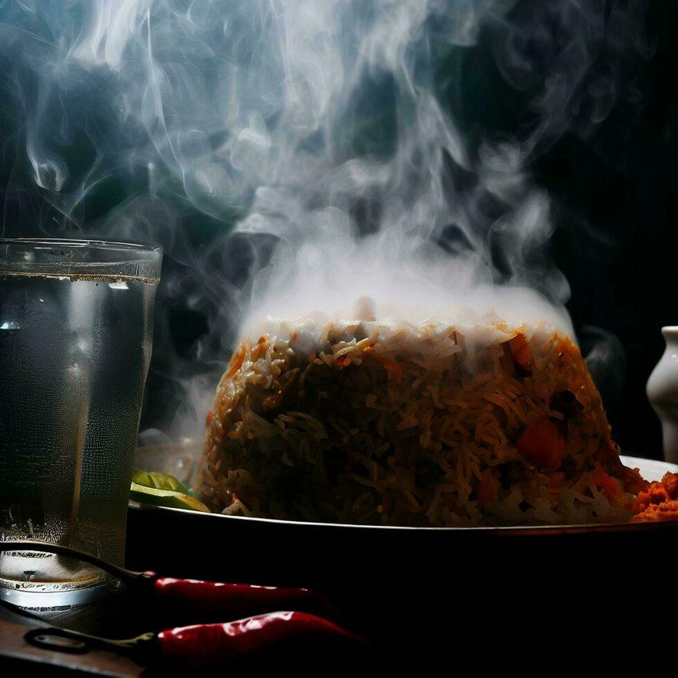 saboroso e tentador basmati Biryani de generativo ai foto