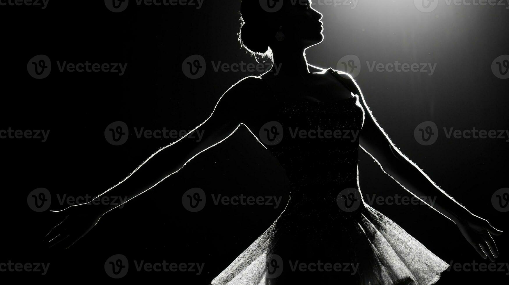 artístico fêmea bailarina posando generativo ai foto