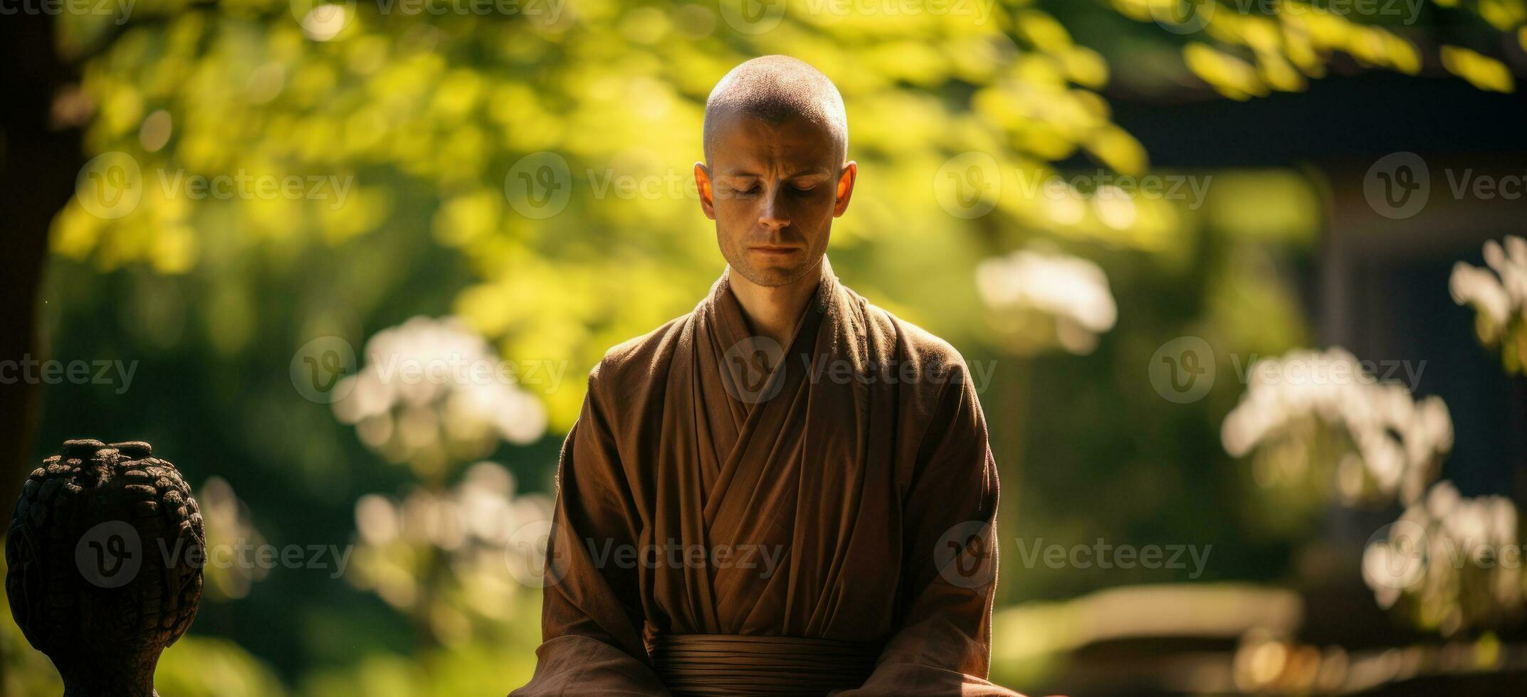 iogue dentro uma calma meditação pose vestindo respirável roupas esportivas.. generativo ai foto