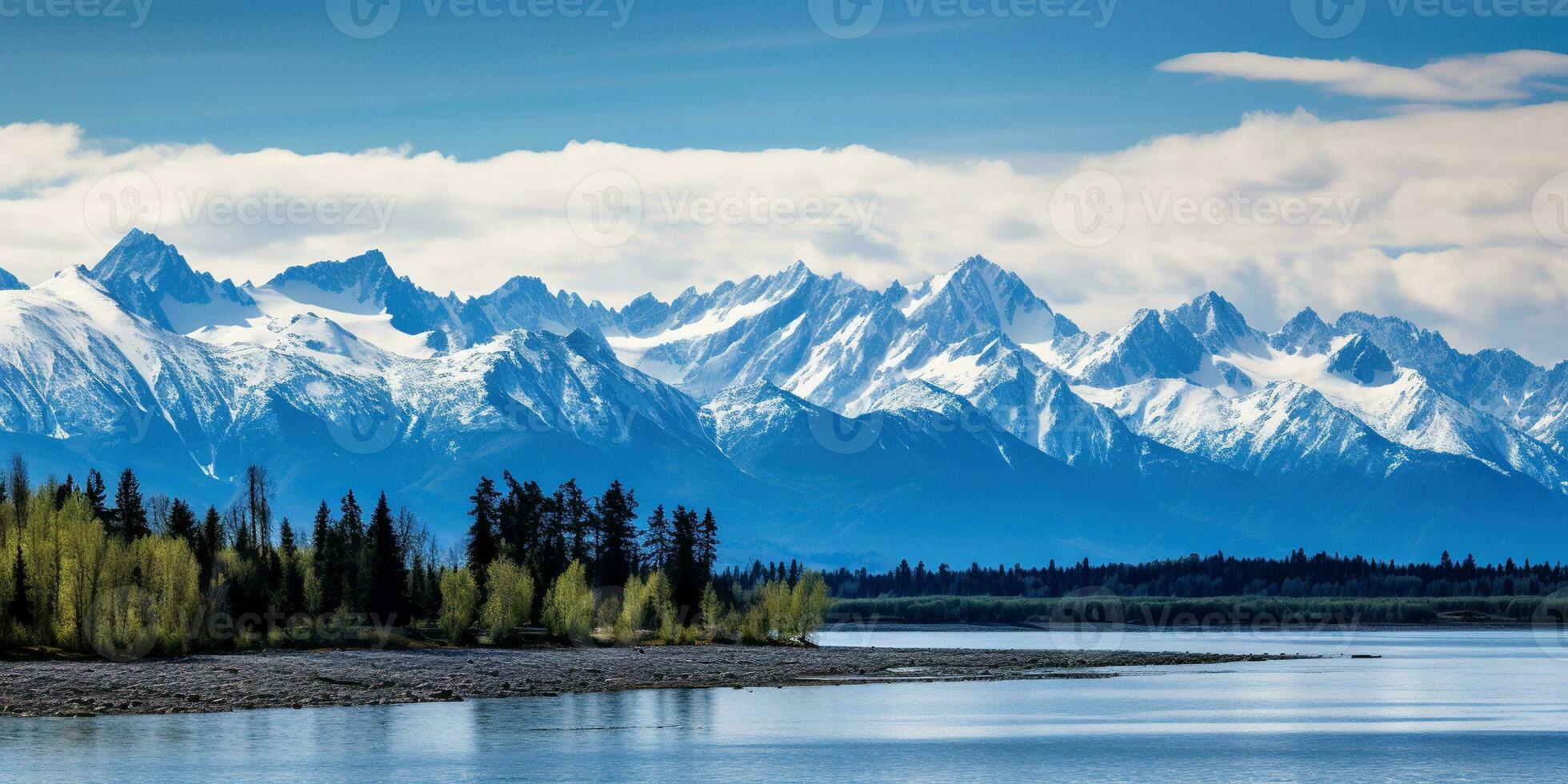 Alaska montanha alcance região selvagem natureza panorama Nevado montanhas papel de parede ai gerado foto