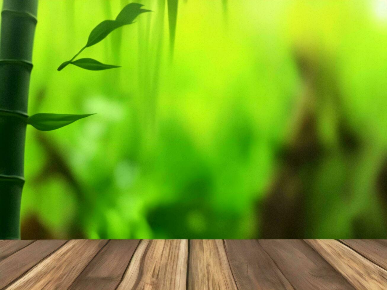 de madeira mesa em bambu plantar fundo ai gerado foto