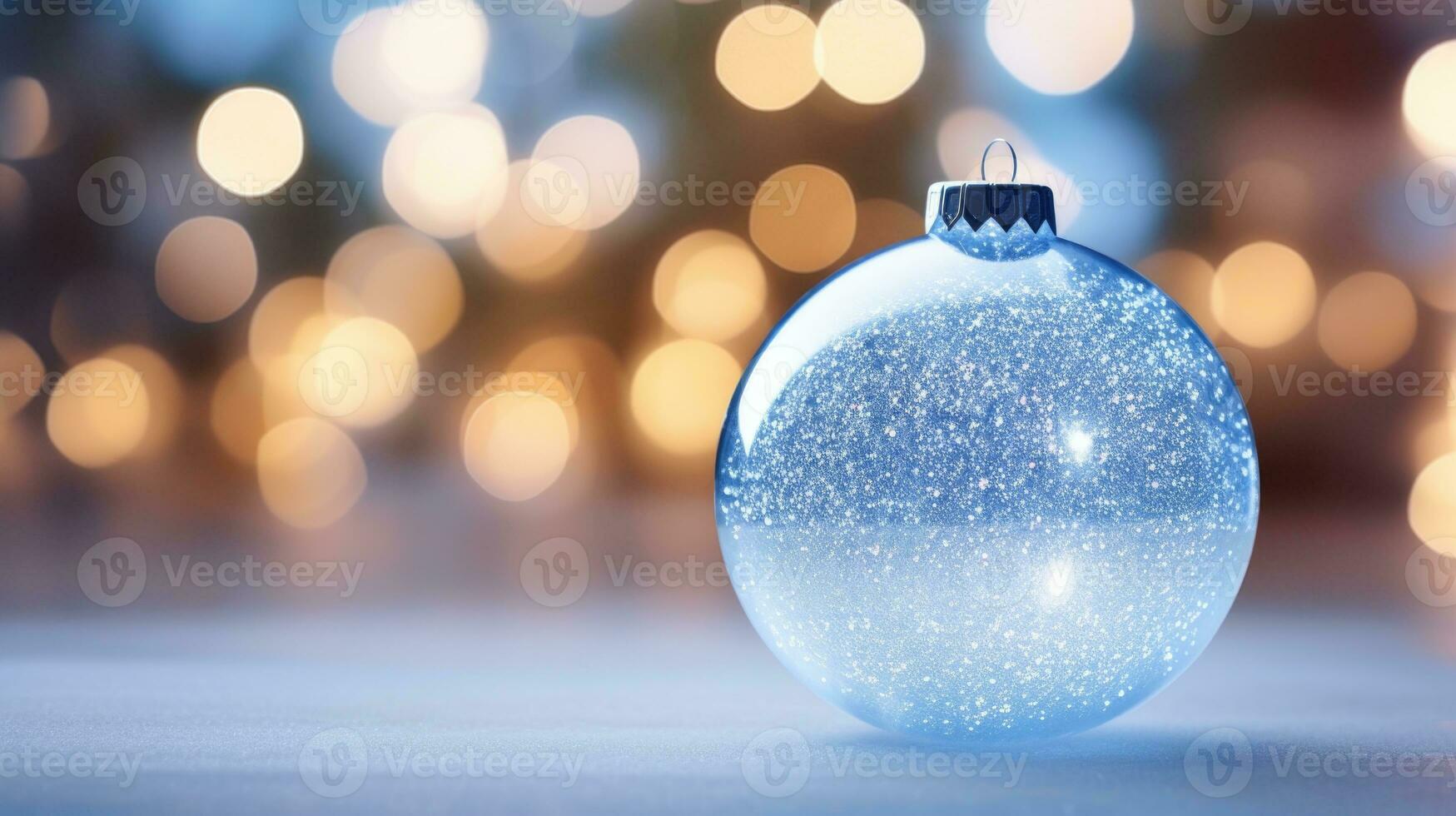 ai generativo vidro Natal bola em a peitoril da janela. Natal e Novo ano conceito foto