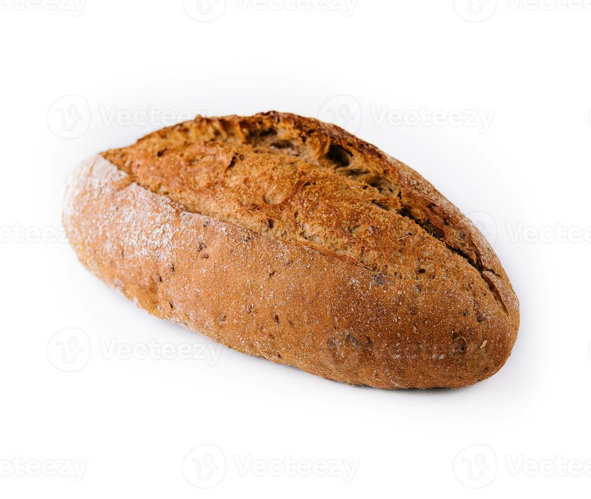 Preto pão em isolado branco fundo foto