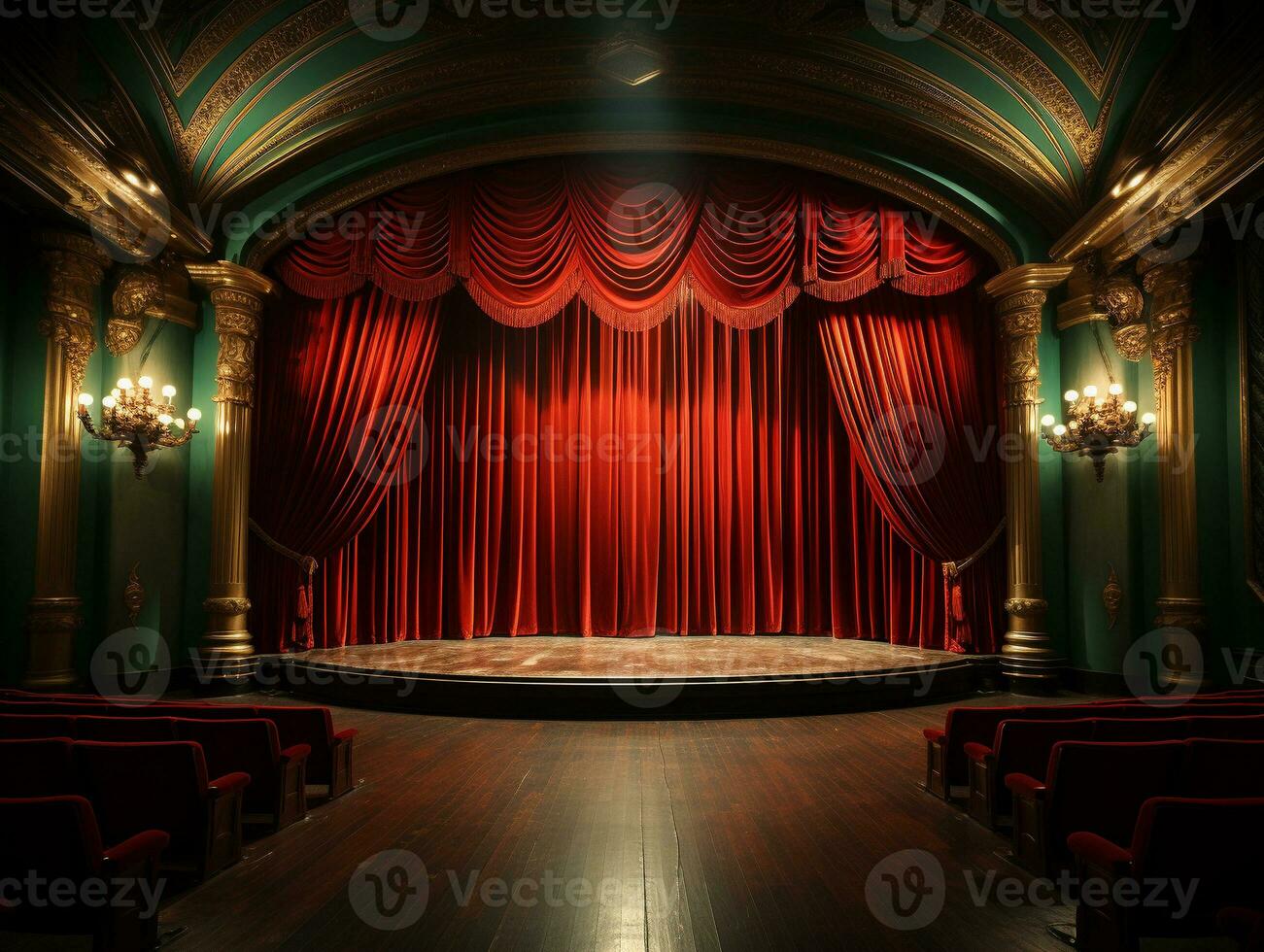 ai gerado esvaziar teatro cena foto