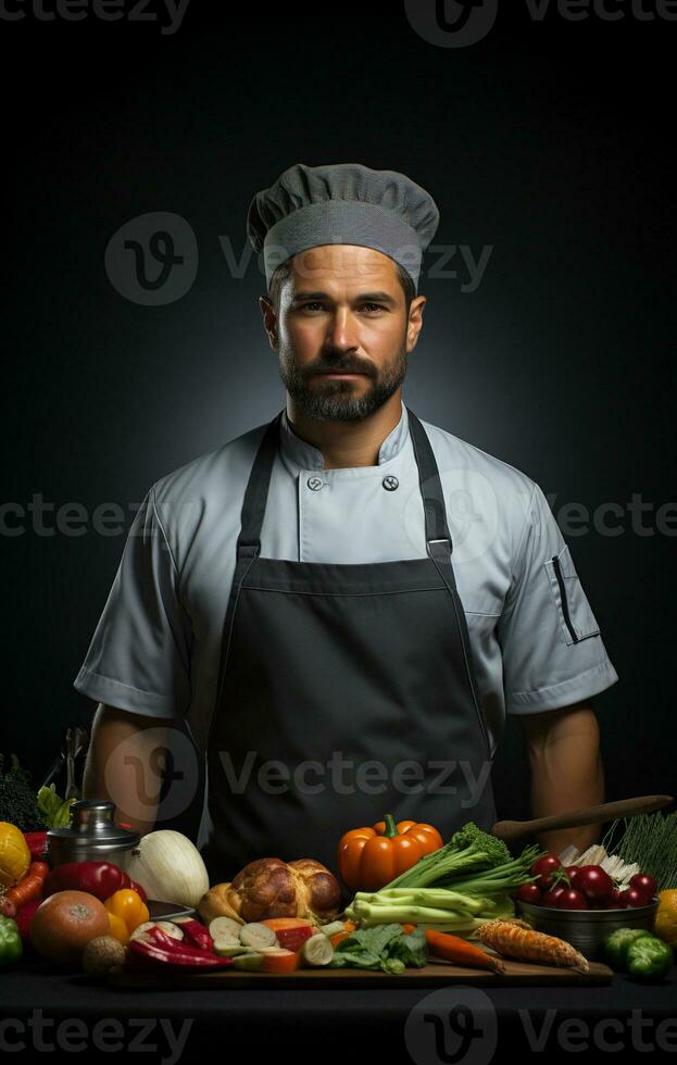 ai gerado profissional restaurante chefe de cozinha foto