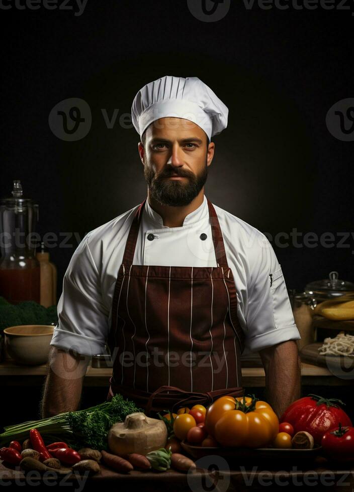 ai gerado profissional restaurante chefe de cozinha foto