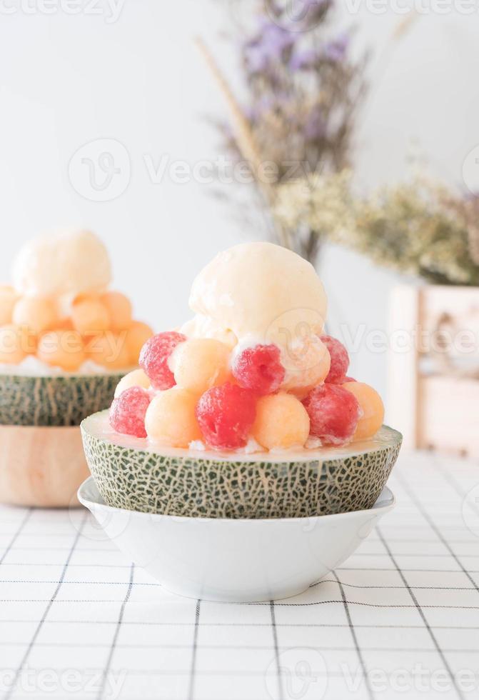 bingsu de melão de gelo, famoso sorvete coreano foto