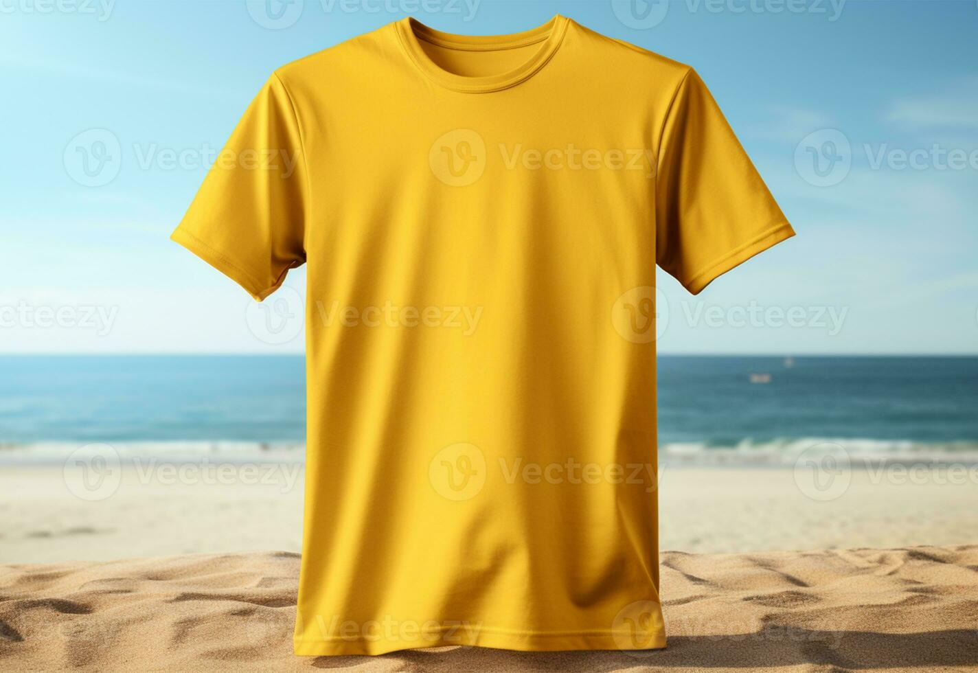 amarelo camiseta brincar isolado em Preto fundo com recorte caminho ai gerado foto