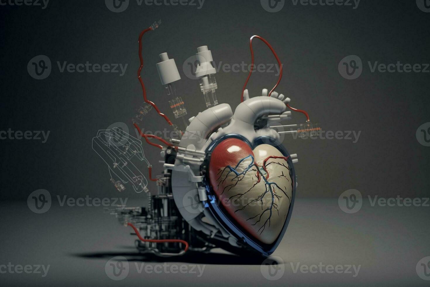 3d ilustração projeto, coração bateria inspirado de a humano coração. generativo ai. foto