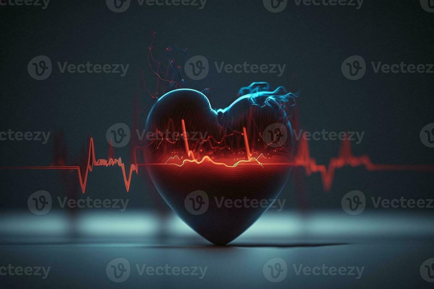 coração saúde Cuidado tecnologia conceito com médico ícones. ai generativo. foto