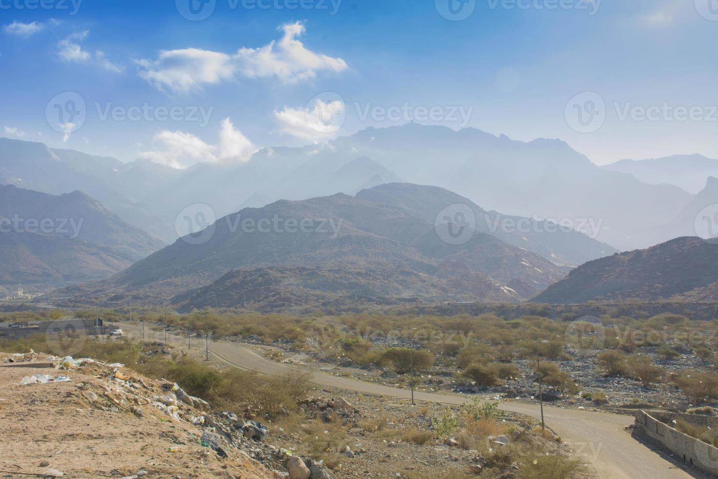 paisagem montanhosa em taif foto