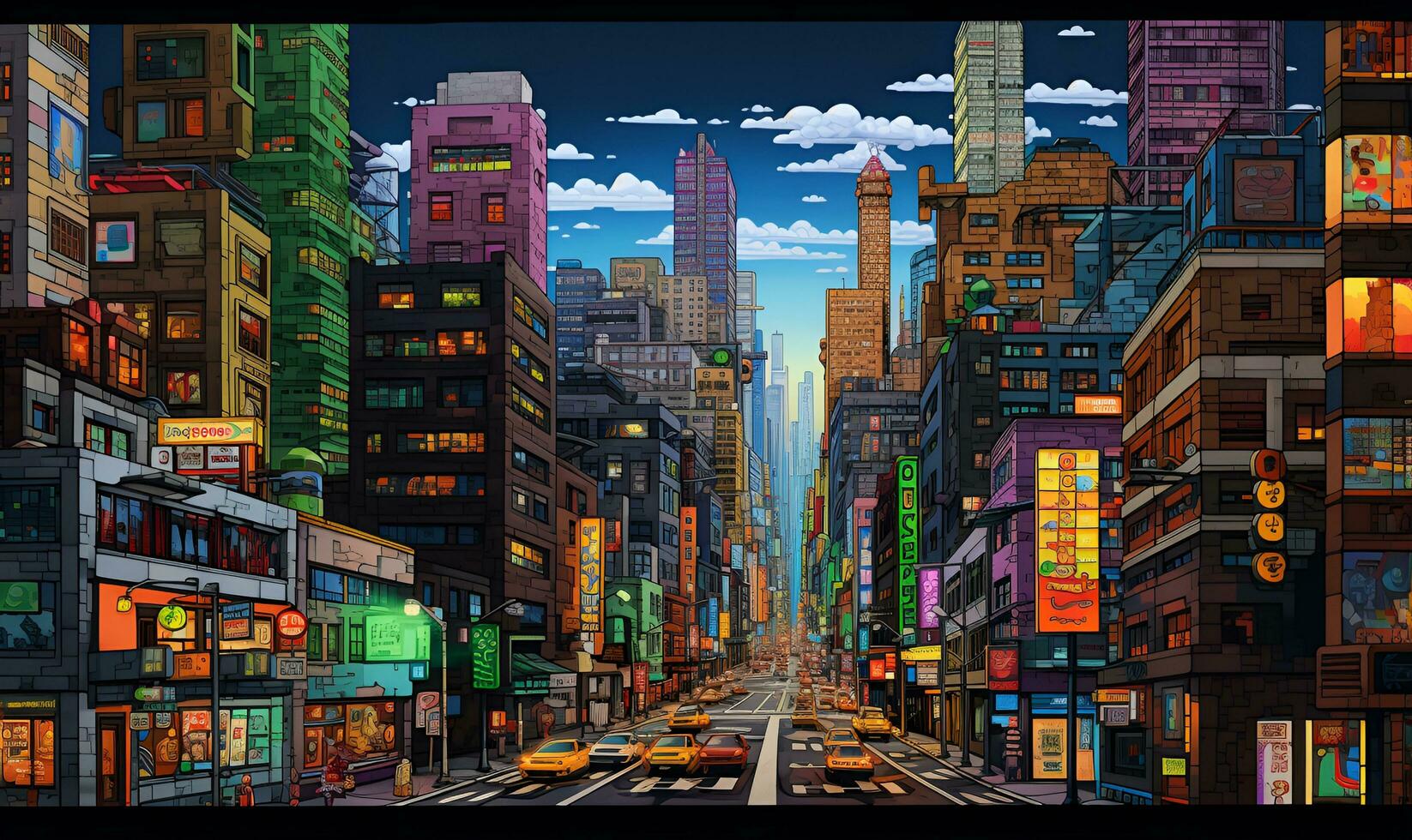 pixel arte do colorida cidade prédio, ai generativo foto