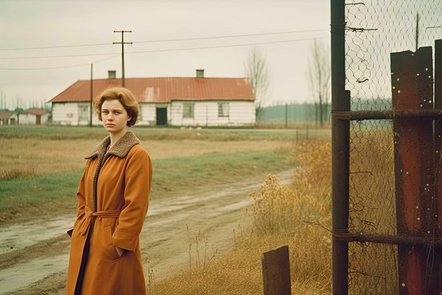 Rússia mulher dentro década de 1960, curto , país local ,fundo , generativo ai foto