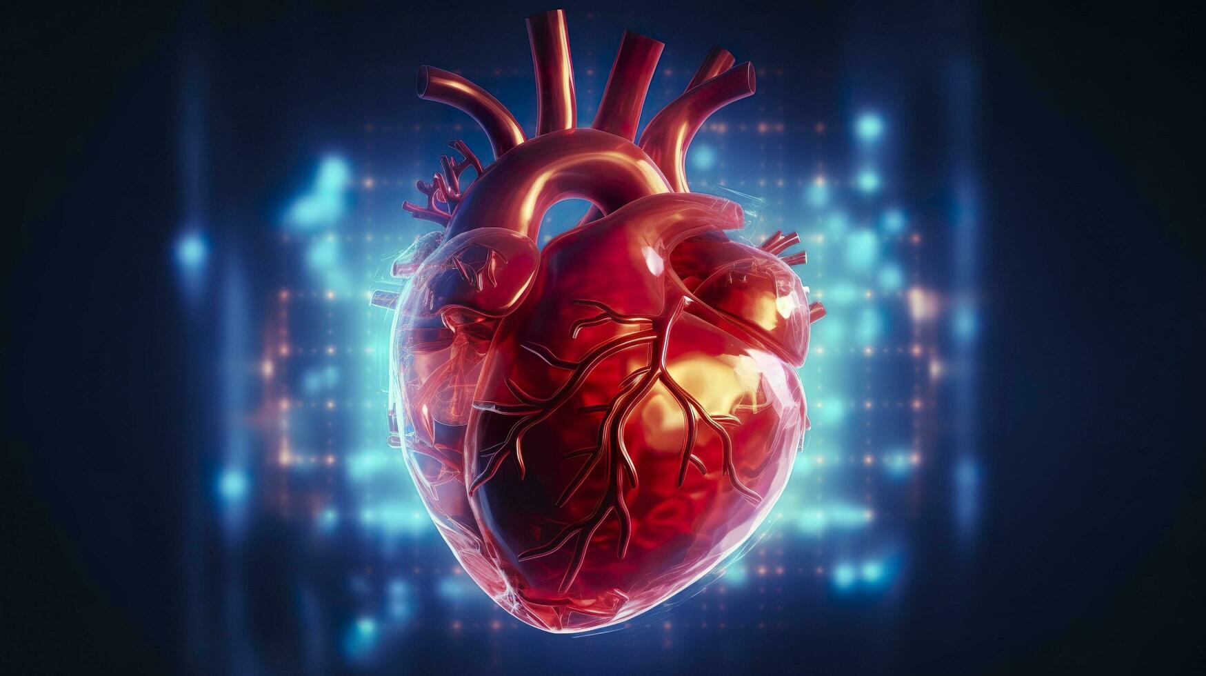 humano coração com cardiograma para médico coração saúde Cuidado fundo, ai generativo foto