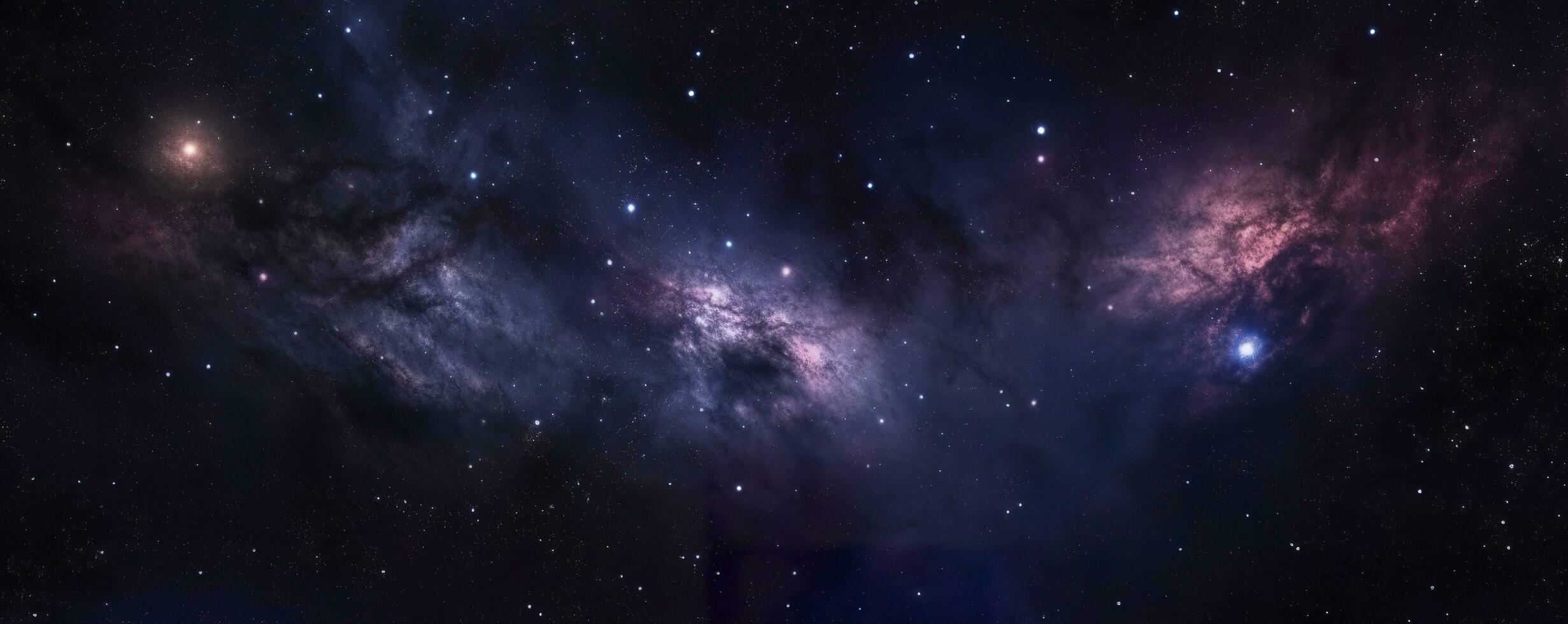 uma foto do muito Sombrio estrelado noite espaço ocupado a partir de James teia espaço telescópio, noite céu, Sombrio Preto e Sombrio azul tom, nebulosa, ai generativo