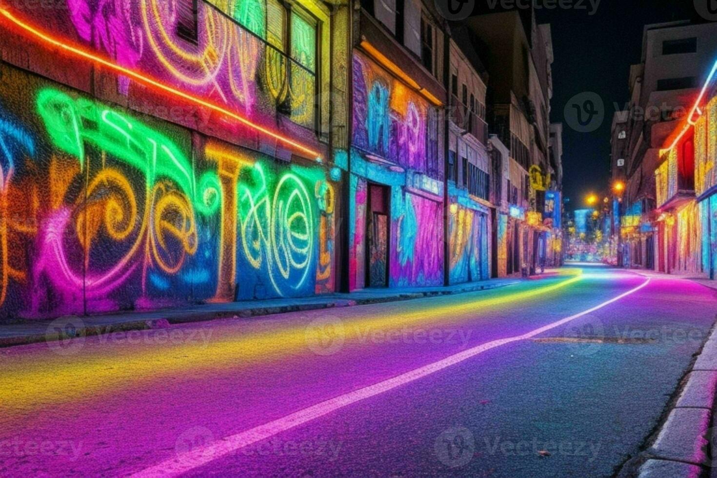 vibrante grafite mural em a parede fundo. ai generativo pró foto