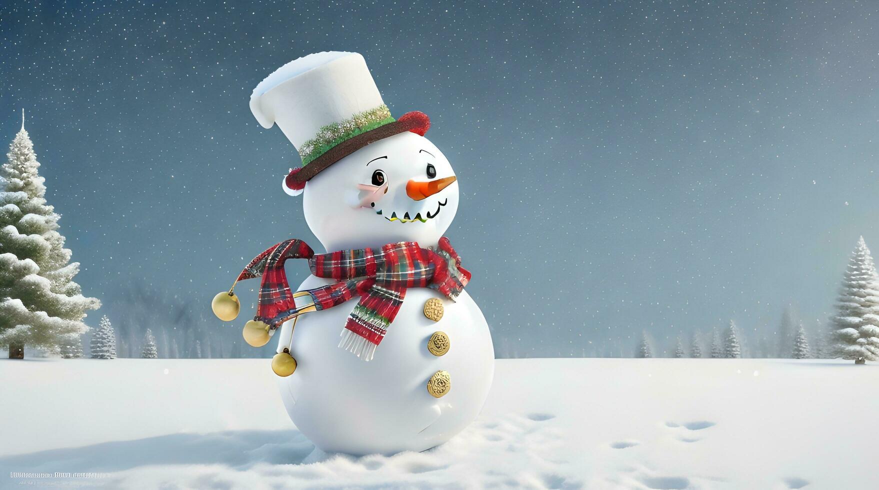 festivo Natal fundo com boneco de neve foto