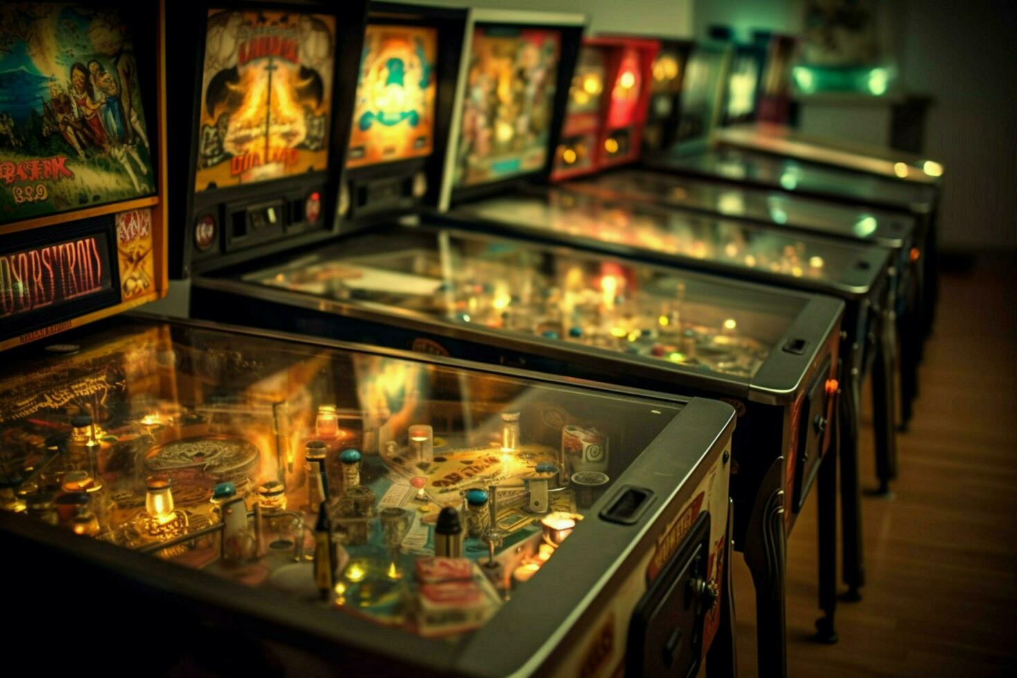 uma retro pinball máquina foto