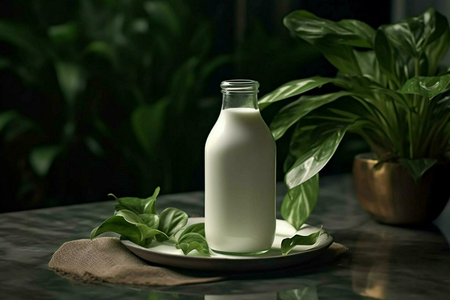 uma garrafa do leite com uma metal tampa carrinhos em uma aba foto
