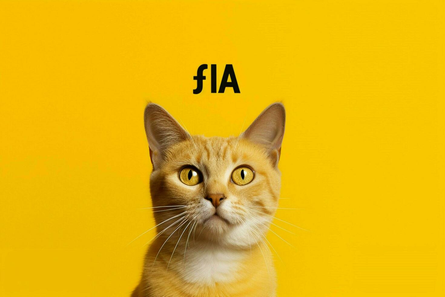 uma gato com uma amarelo fundo este dizim uma gato foto