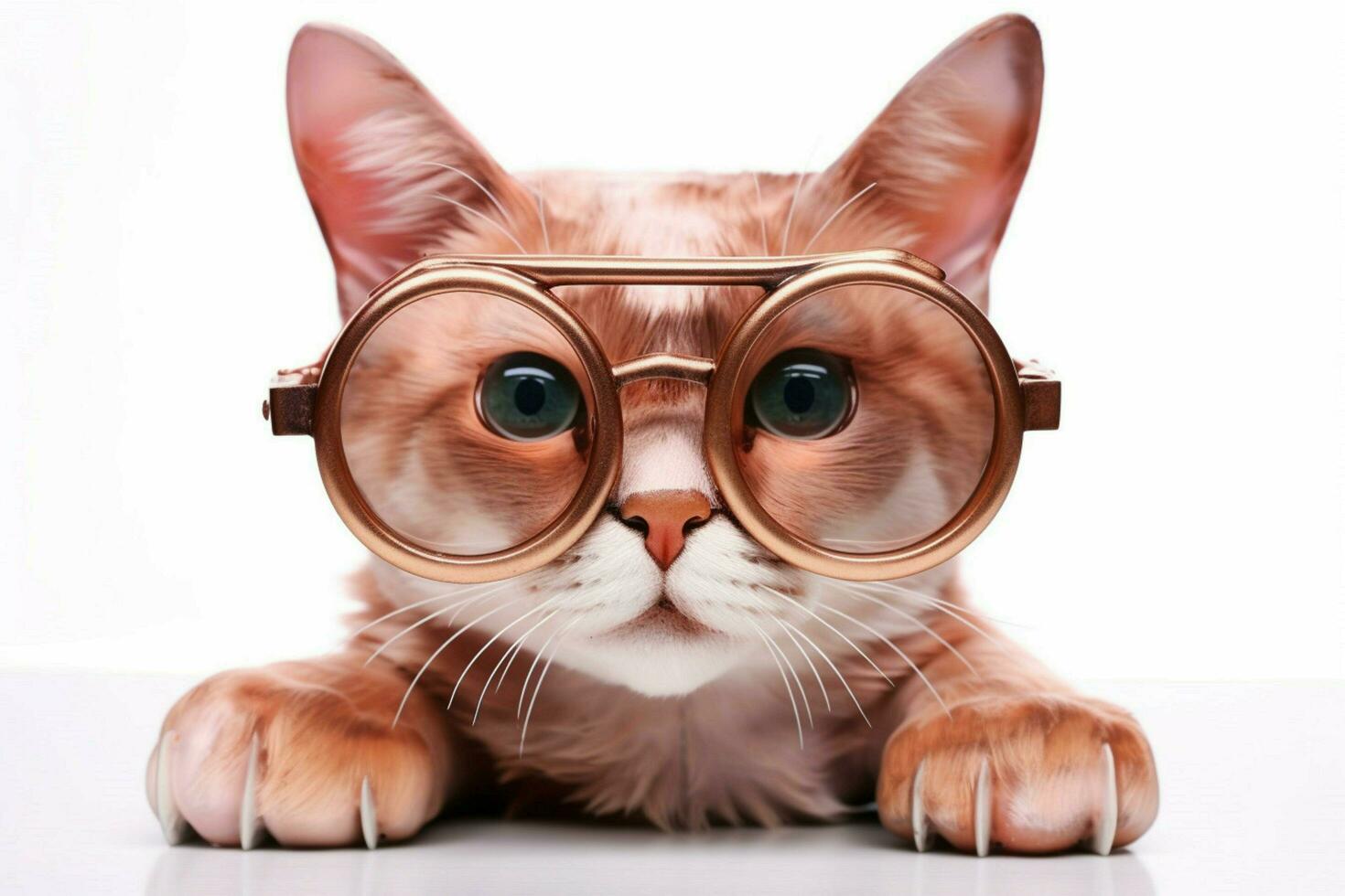 gato à moda óculos foto