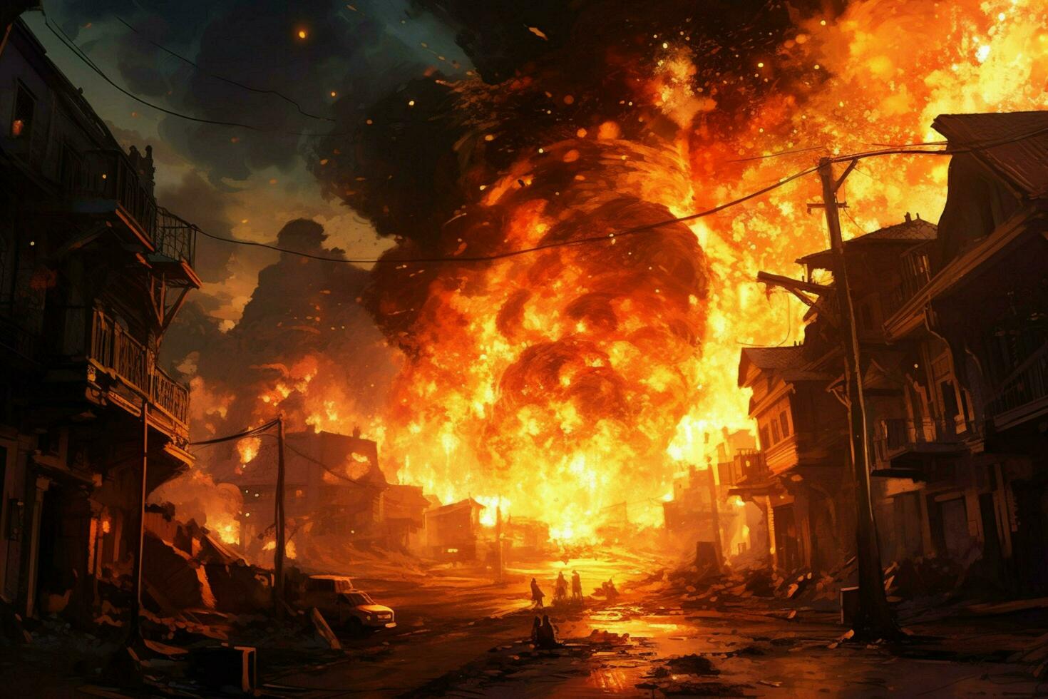 cidade queimar explosão Cidade foto