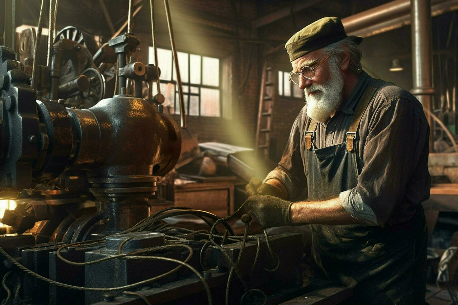 fábrica Forte homem trabalhador vintage 1800 ano foto