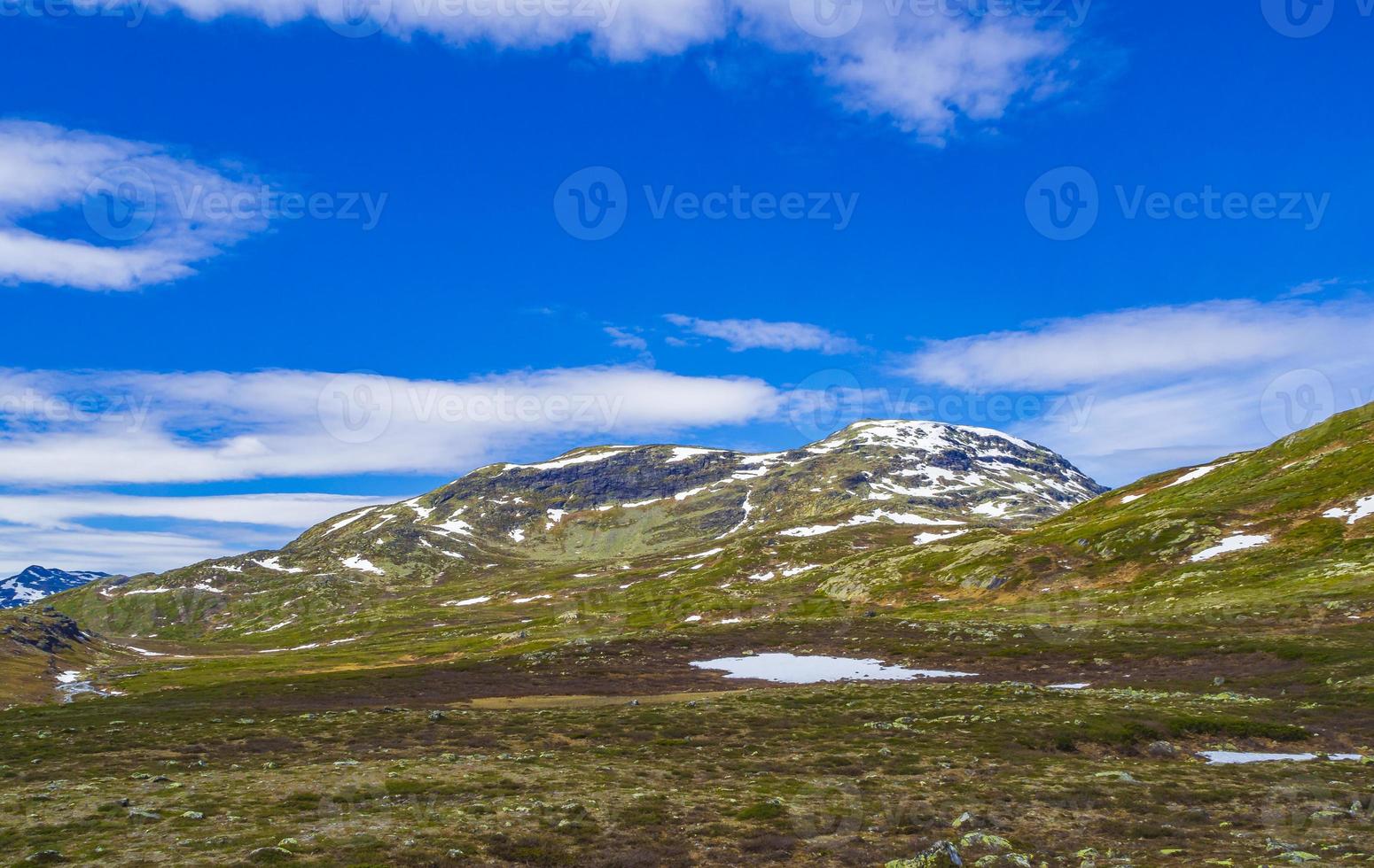 vavatn lago panorama paisagem pedregulhos montanhas hemsedal noruega. foto