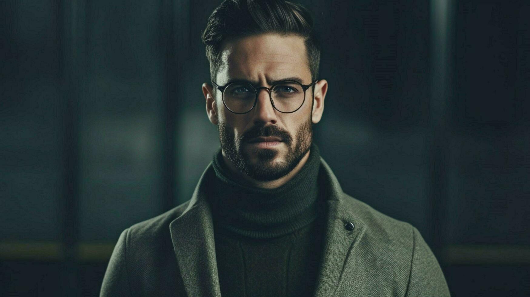 uma homem vestindo óculos para homens foto
