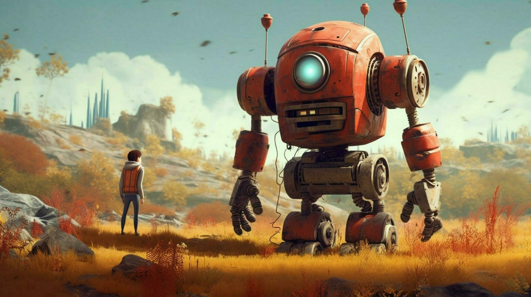 uma poster para uma jogos chamado a robô foto