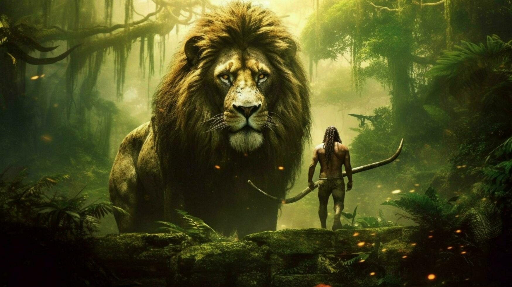 uma poster para a filme a rei do a selva foto