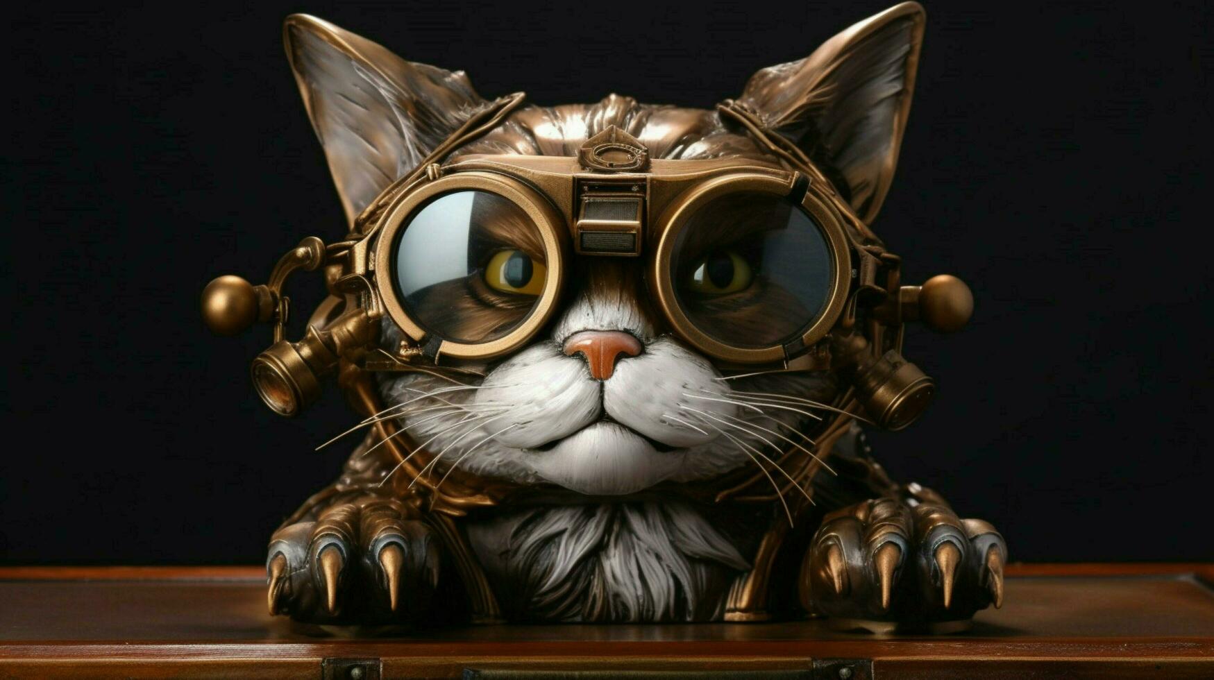 gato fofa à moda óculos foto