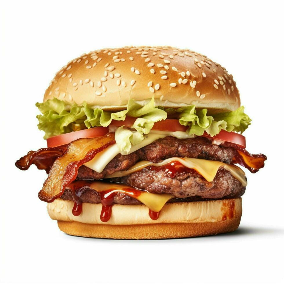suculento hamburguer grande suculento hamburguer com bacon e derretido foto